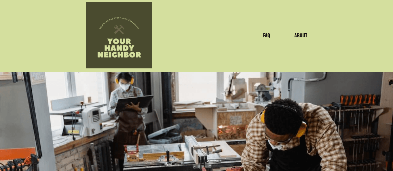 screenshot of Your Handy Neighbor website