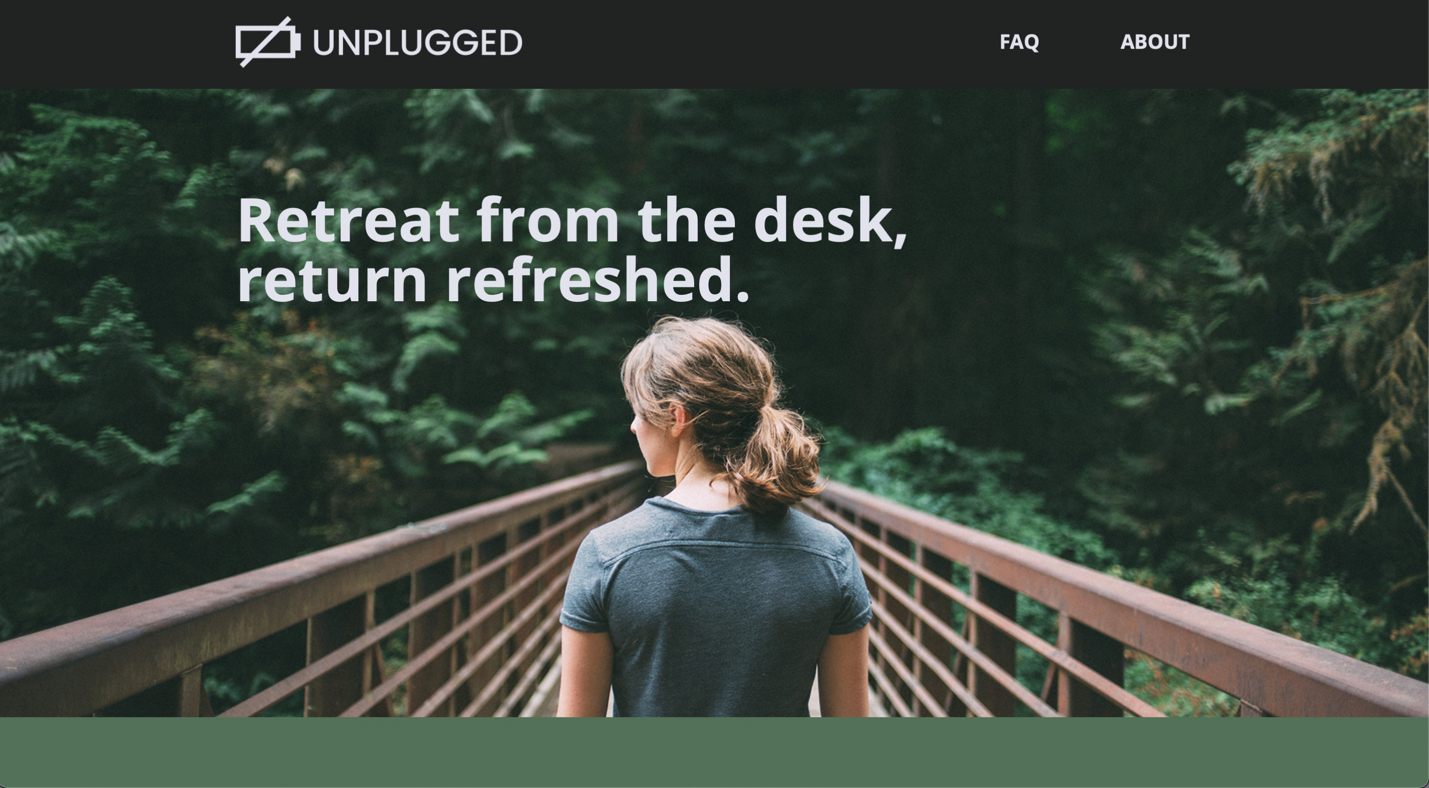 Unplugged retreat website